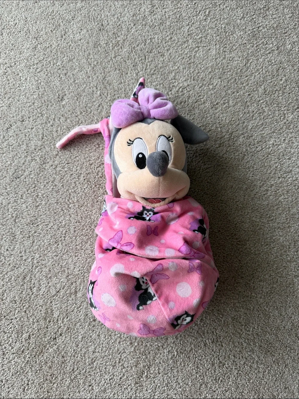 Disney Parks Baby Minnie Mouse Plush in Swaddle Blanket Pouch Plush